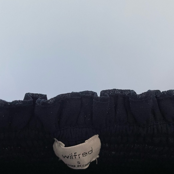 Aritzia Dark Blue Ruffle Trim Mini Dress Size S - Picture 2 of 2